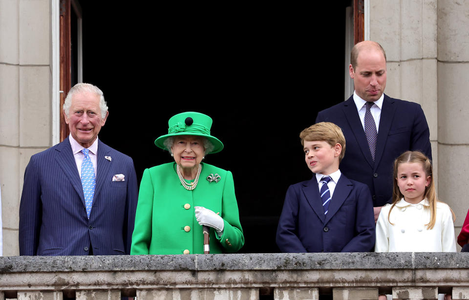 King Charles, the Queen, Prince William, Prince George and Princess Charlotte