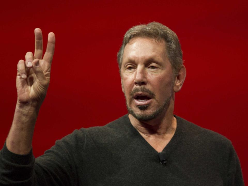 Oracle co-founder Larry Ellison delivers the keynote address during the annual Oracle OpenWorld conference on September 30, 2014 in San Francisco, California.