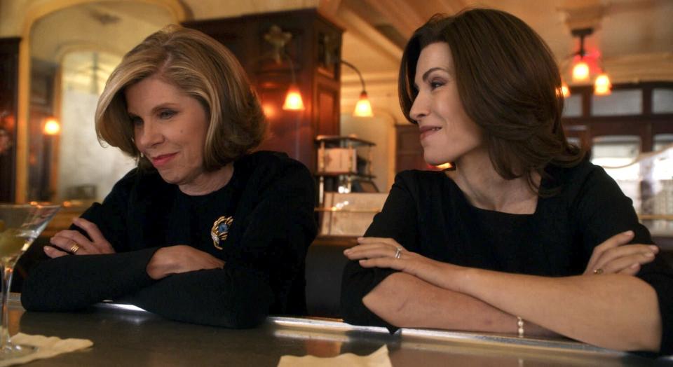 Christine Baranski as Diane Lockhart and Julianna Margulies as Alicia Florrick