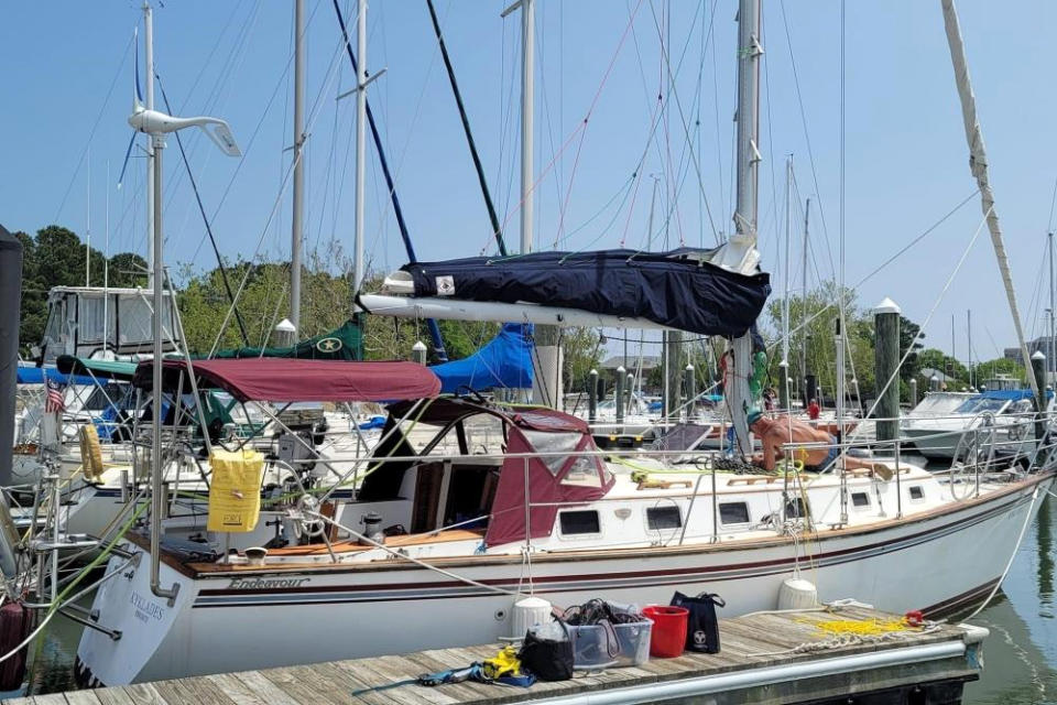 The couple's boat, Kyklades. (U.S. Coast Guard)