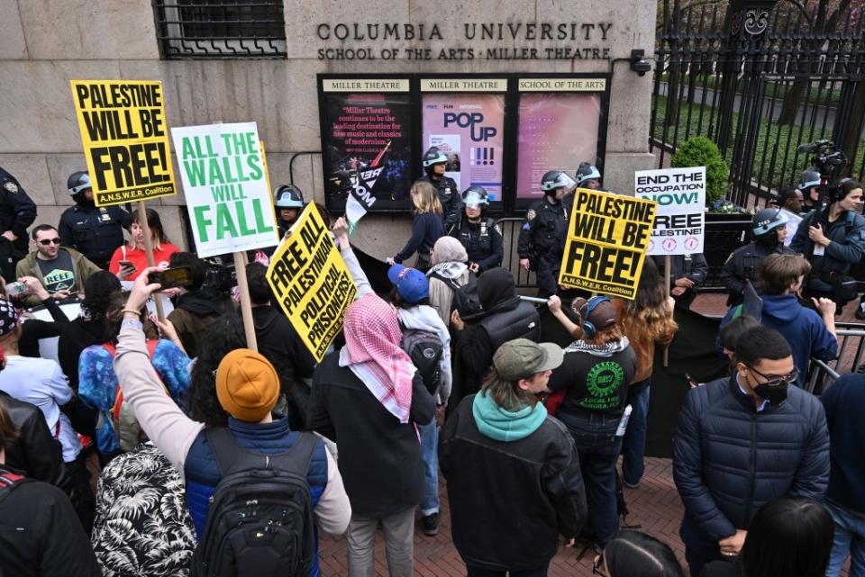 Rodriguez, who was fired from latest teaching gig at Cooper Union for anti-Israel screeds, was spotted at the protest chatting with young demonstrators. Paul Martinka