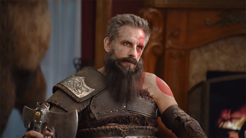 God of War Ragnarök Ad Stars Ben Stiller as Kratos