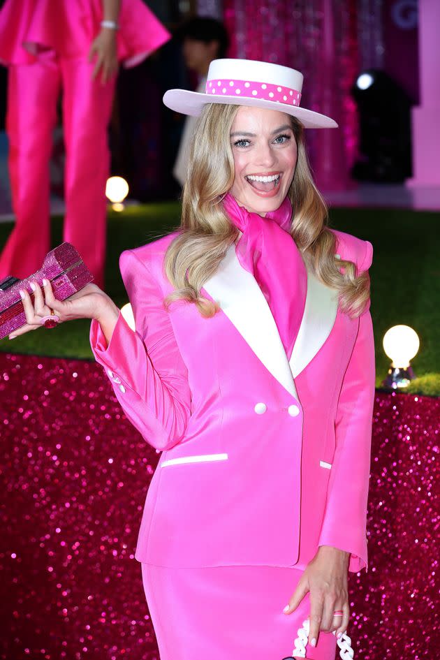 Barbie star Margot Robbie stuns in pink designer ensemble in Sydney