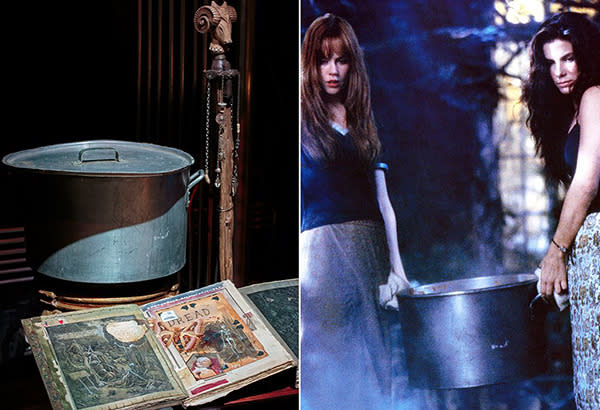 Among several props used by Sandra Bullock and Nicole Kidman in the romantic comedy about a family of witches: a spell book and a cauldron.