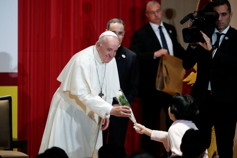 Pope Francis visits Japan.