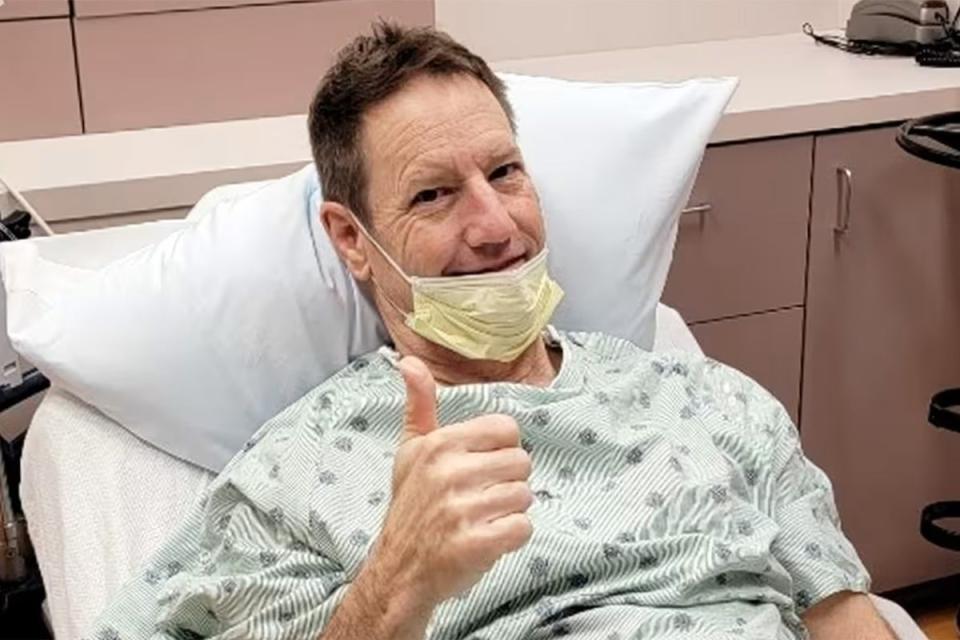 Jeff Bolle pictured in hospital (Supplied)