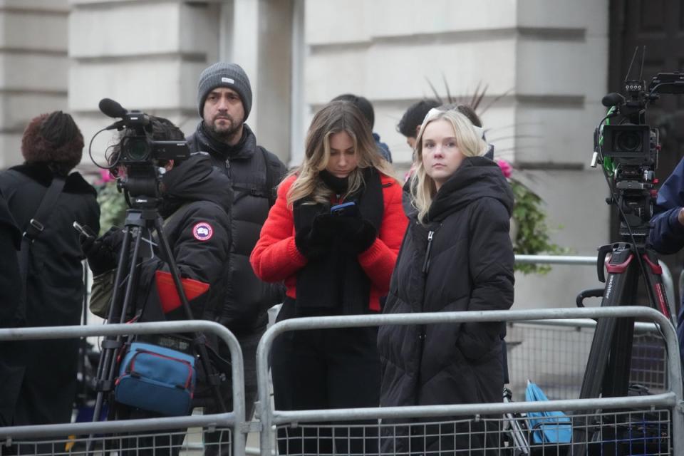 Media gatherd opposite the London Clinic (PA)