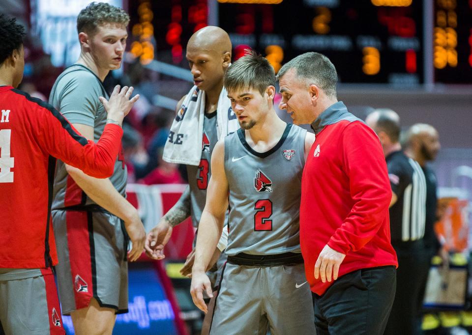 Ball State faces off against Buffalo during their game at Worthen Arena Friday, Jan. 14, 2022. 