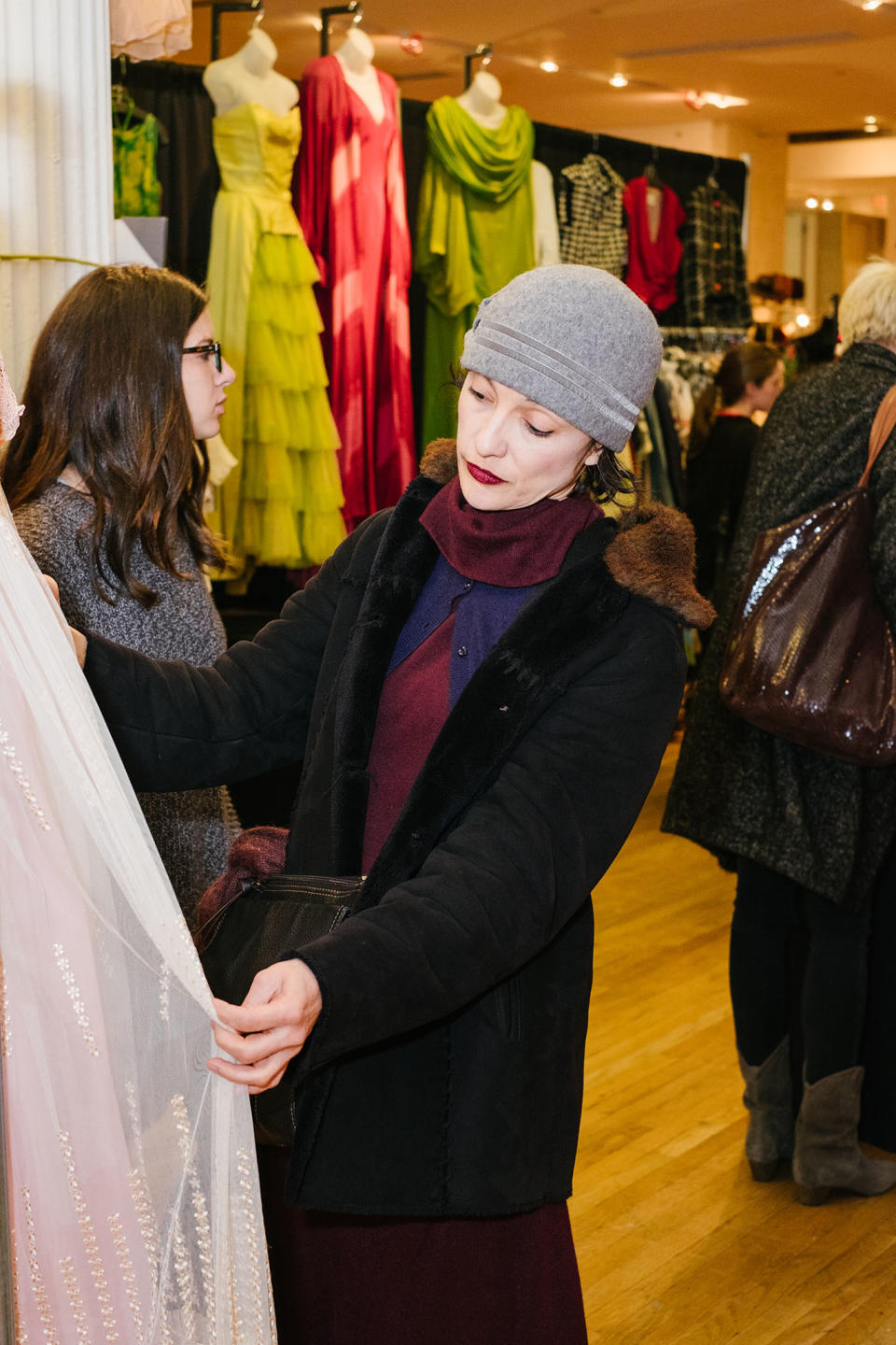 A street style shopper at a past Manhattan Vintage Show. - Credit: Don Stahl/WWD