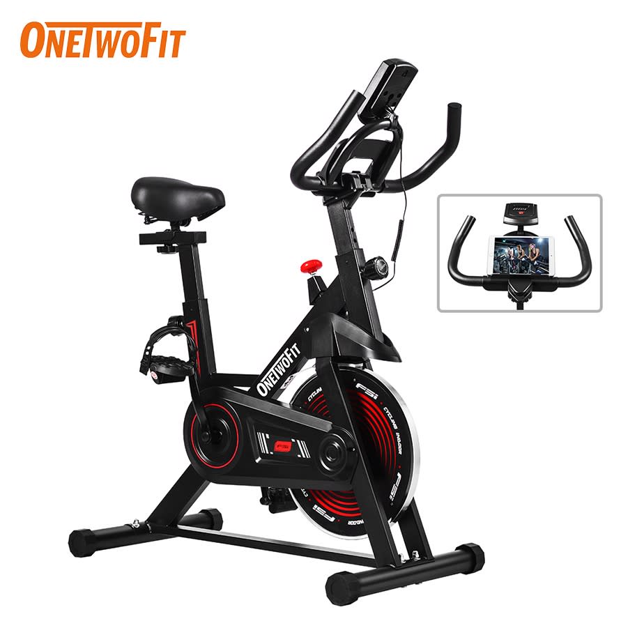 OneTwoFit 6KG FlyWheel Spin Bike Professional Home Gym Women Man Fitness Exercise OT281. (Photo: Shopee SG)