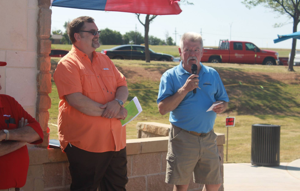 Amarillo native and longtime citizen James Brown, right, who died in February 2022, is remembered for his life of service to children and individuals with special needs in the community, including helping with the creation of AMBUCS parks.