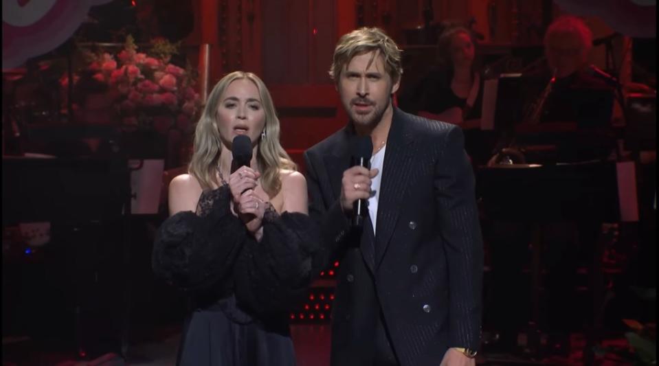 Emily Blunt and Ryan Gosling perform on “Saturday Night Live.” Saturday Night Live/NBC
