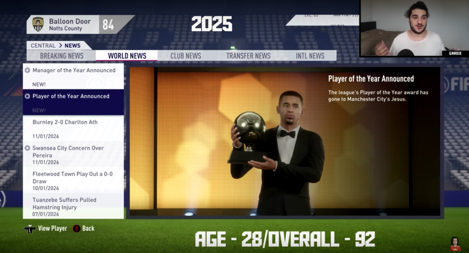 Jesus wins the Ballon d’Or in 2025