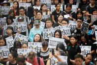 Teachers protest against the extradition bill in Hong Kong