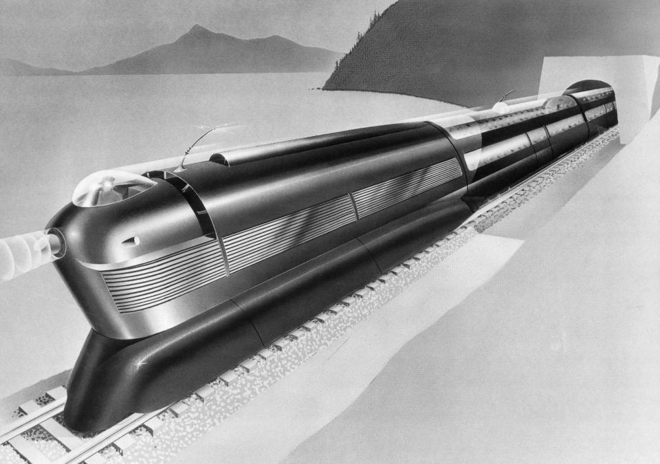 A futuristic train design from 1955.