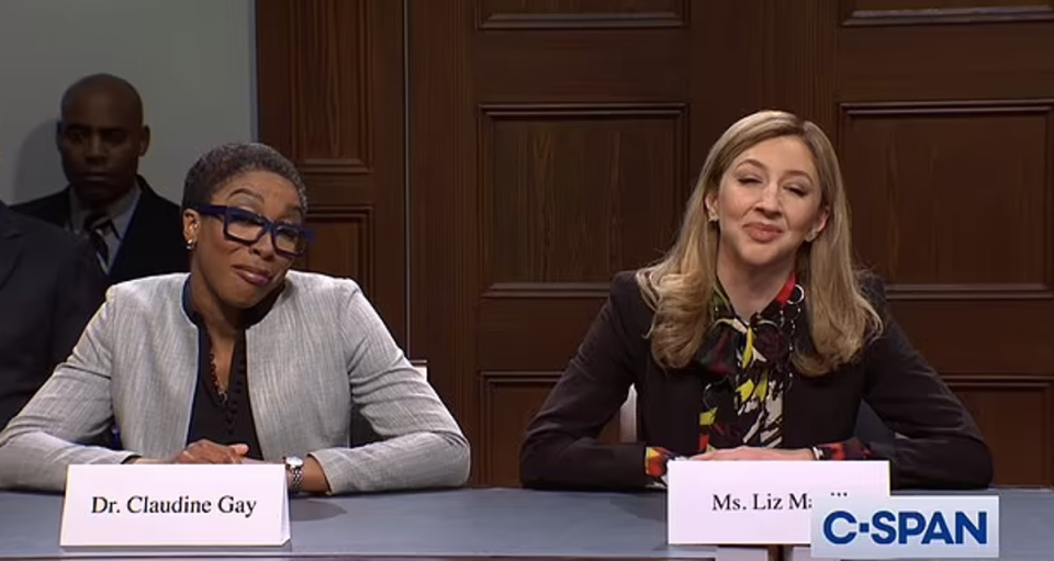 Harvard resident Claudine Gay was played by Ego Nwodim, while Heidi Gardner played UPenn president Elizabeth Magill (SNL/NBC)