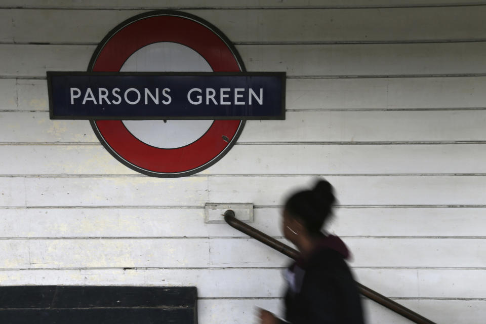 <p>A passenger walks onto the platform at Parsons Green subway station after it was reopened following a terrorist attack on a train at the station yesterday in London, Saturday, Sept. 16, 2017. (Photo: Tim Ireland/AP) </p>