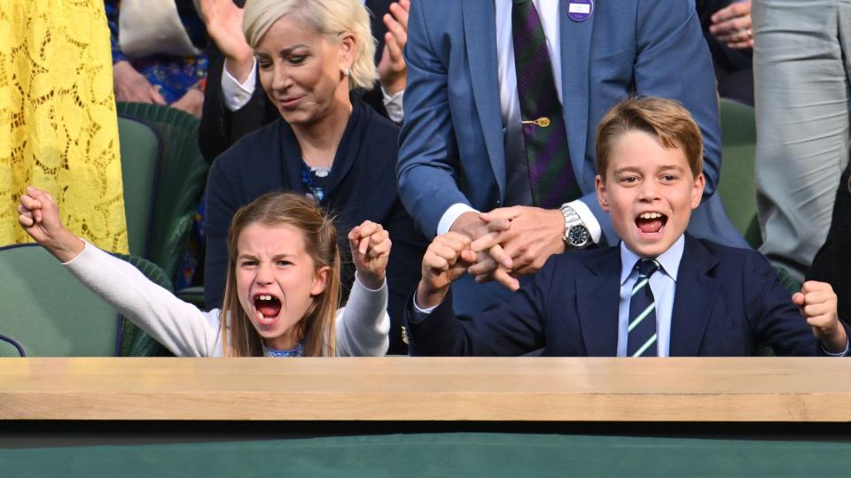 Princess Charlotte and Prince George at the Wimbledon 2023 men's final