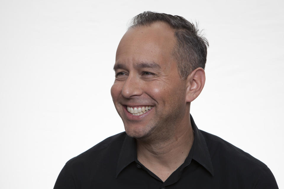 In this Sunday, June 7, 2015 photo, producer, Jonas Rivera, poses for a portrait in promotion the new Disney-Pixar animated feature film, "Inside Out," in Beverly Hills, Calif.  The movie releases in U.S. theaters on June 19, 2015.  (Photo by Rebecca Cabage/Invision/AP)