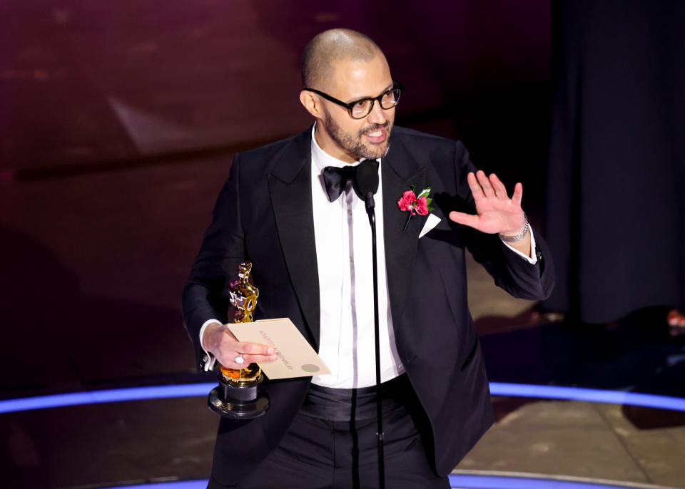 Cord Jefferson accepts the Best Adapted Screenplay award for "American Fiction"