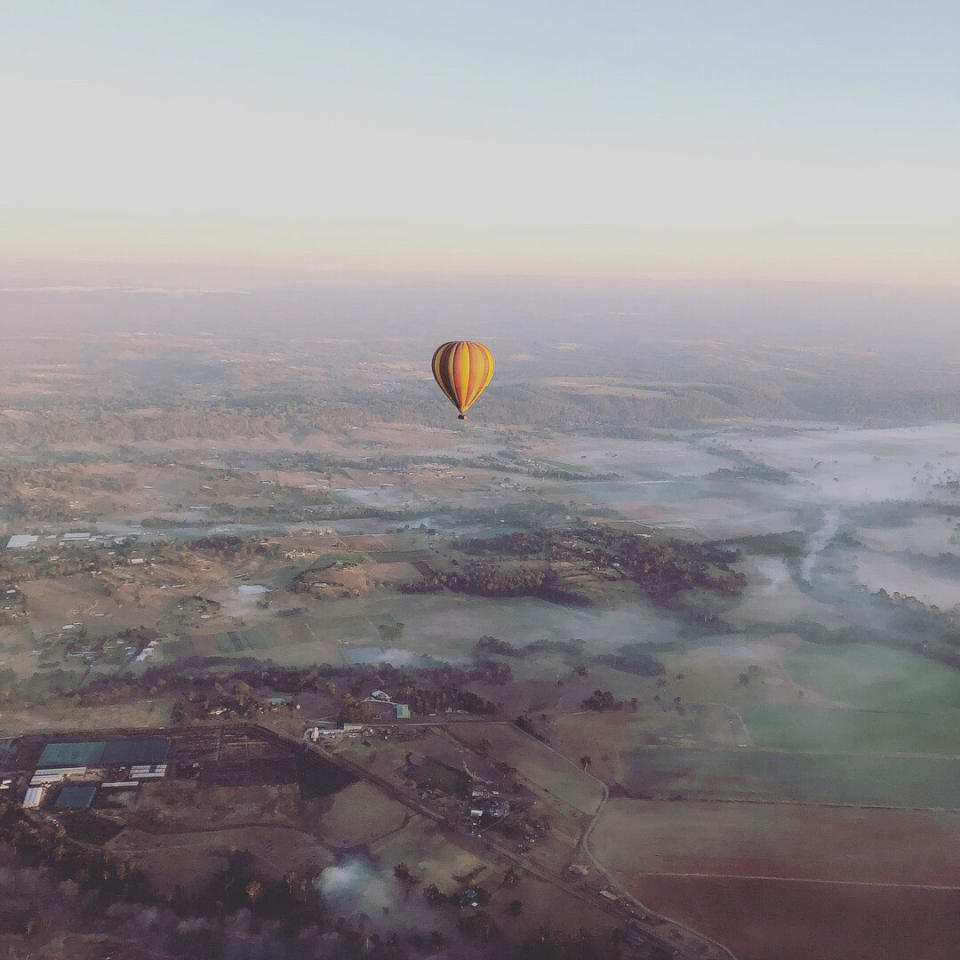 I got sick of waiting for Prince Charming so I went hot-air ballooning myself. Source: Mel Greig