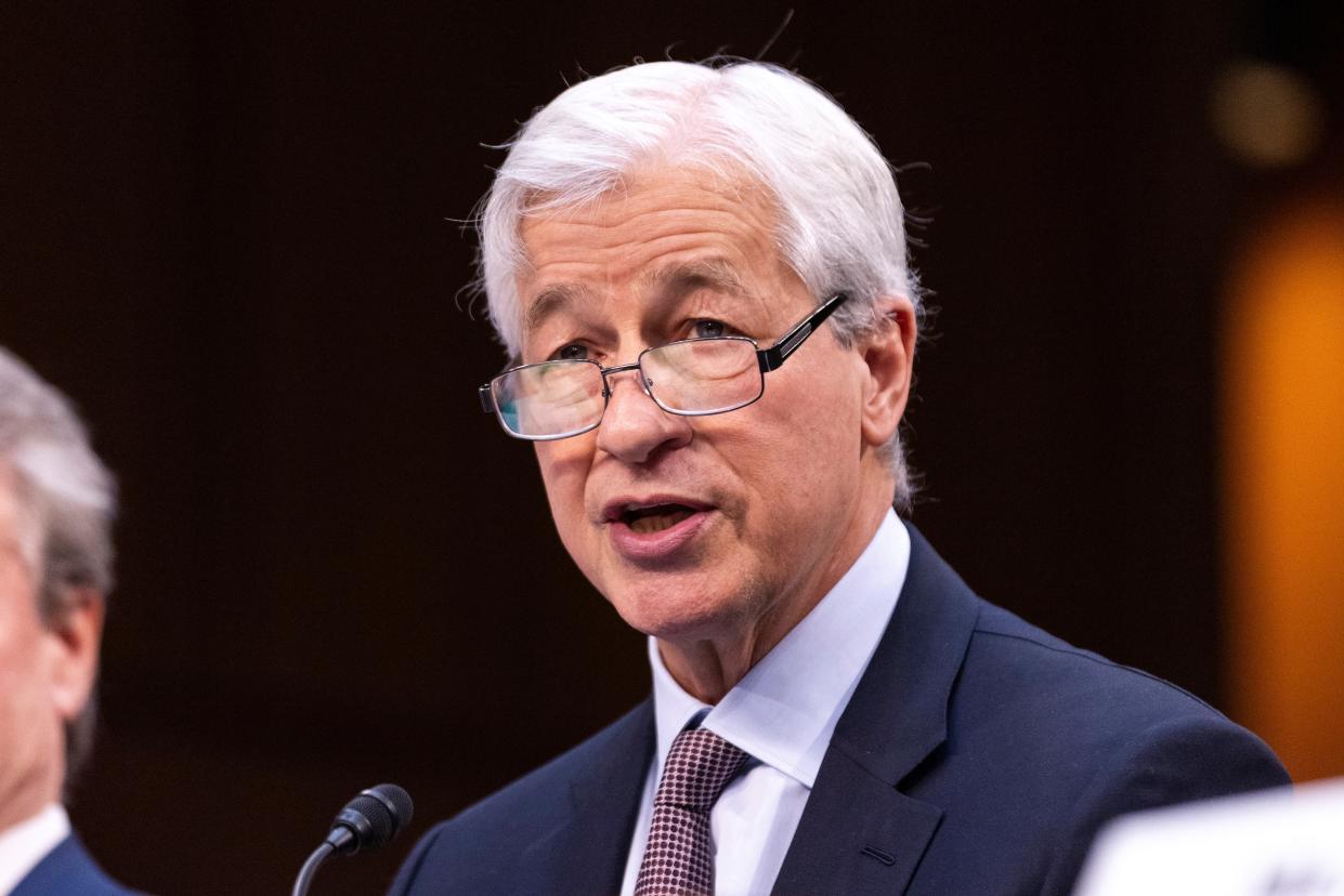 Jamie Dimon, Chairman and CEO of JPMorgan Chase, attends a hearing on Annual Oversight of Wall Street Firms before the Senate Committee on Banking, Housing, and Urban Affairs in Washington, D.C., the United States, on Dec. 6, 2023. (Photo by Aaron Schwartz/Xinhua via Getty Images)