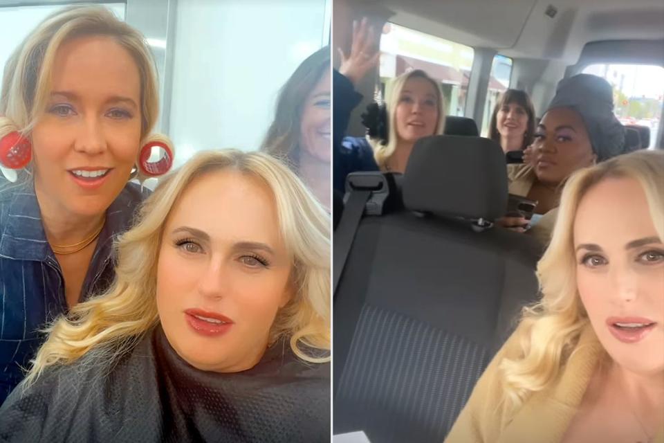 <p>Rebel Wilson/Instagram</p> Anna Camp and Rebel Wilson; 