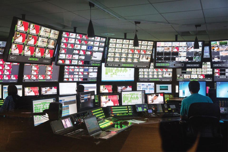 Inside QVC’s control room. - Credit: QVC