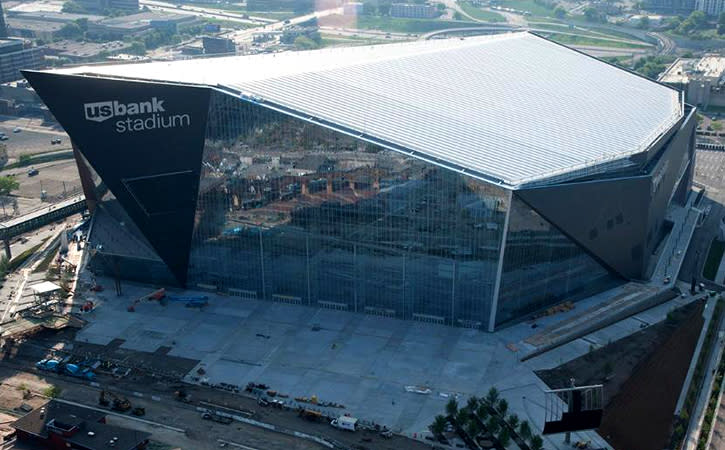 Aerial of U.S. Bank Stadium upon completion. Image via vikings.com