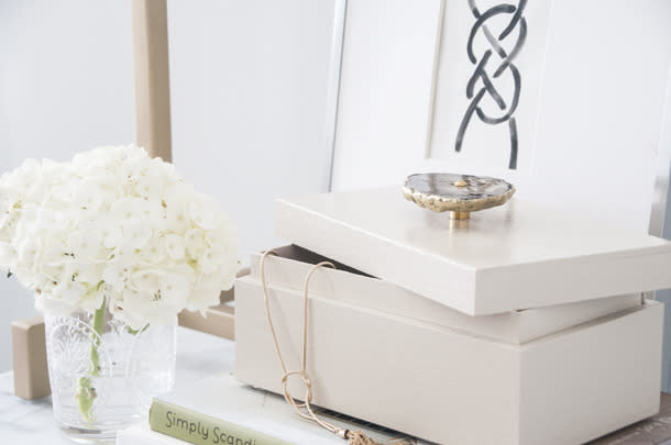 Erin of Earnest Home Co.’s DIY lacquered agate box