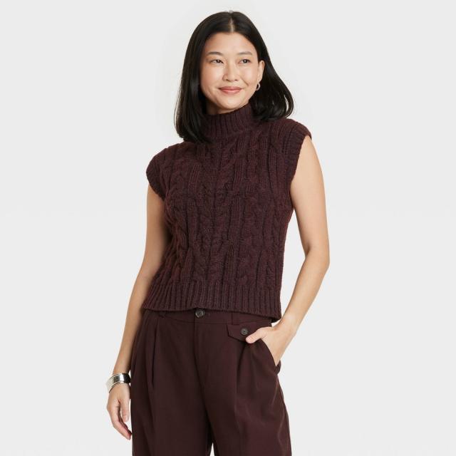 Women's Cable Knit V Neck Sweater Vest - Cupshe : Target