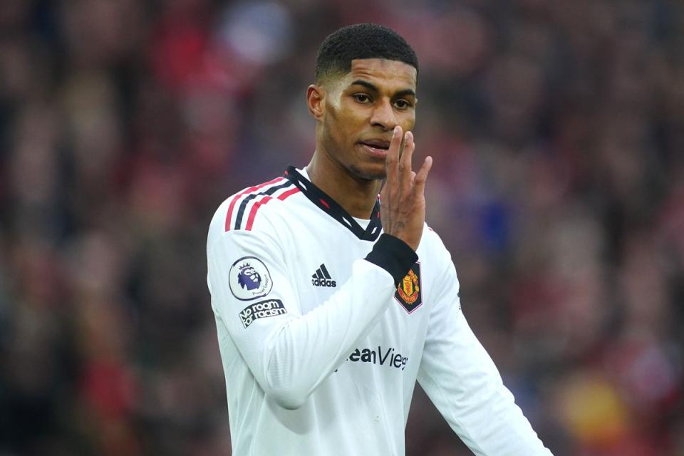 Marcus Rashford has hit back at suggestions Manchester United gave up during Sunday’s 7-0 thrashing at Liverpool (Peter Byrne/PA) (PA Wire)