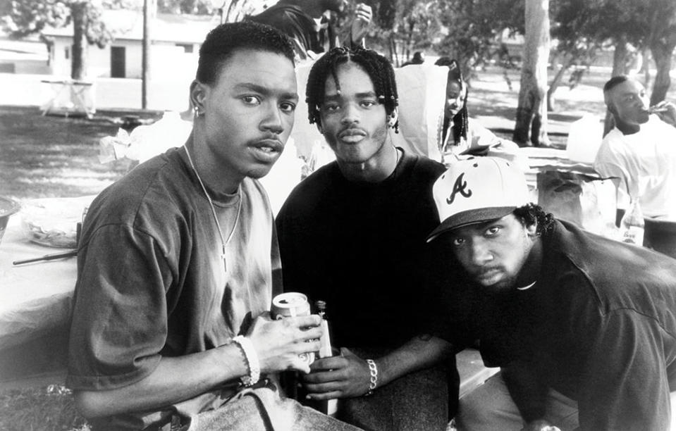 In 1993, Menace II Society, starring (from left) Tyrin Turner, Tate and MC Eiht. Four years later, Tate starred in Black classic Love Jones, but the romantic drama “was not a box office success for New Line Cinema. They didn’t feel like it had done what other films had done, such as a Menace II Society that I was in.”