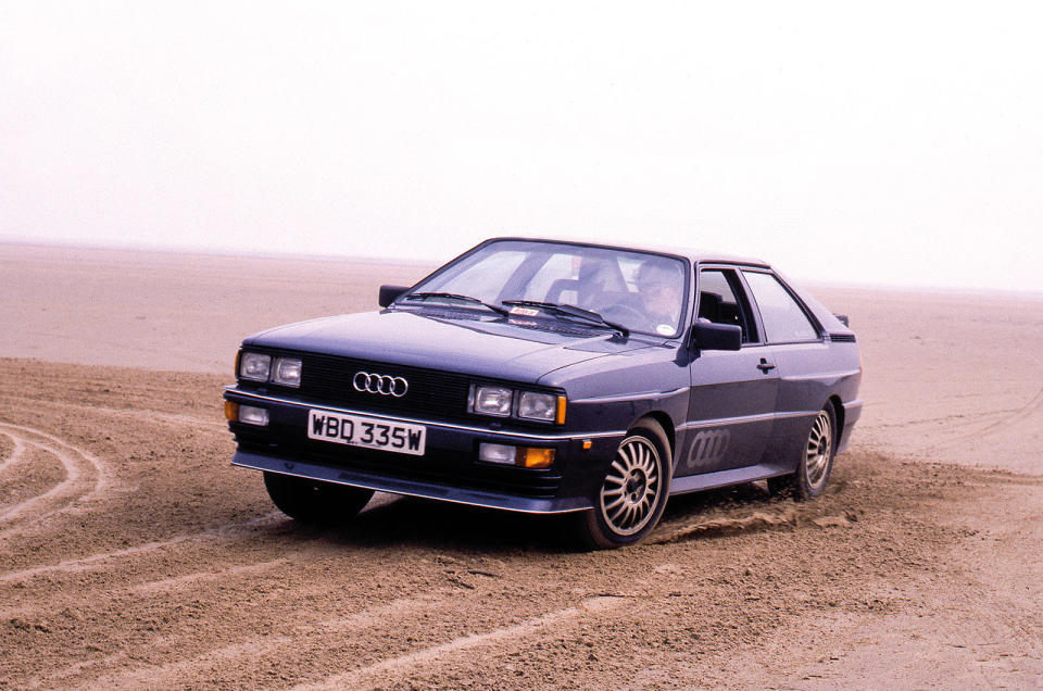 <p>The first car to prove that four-wheel drive could be used for something other than going off road. The Quattro showed that it could also broaden the ability of cars only ever intended stay on road, by providing levels of traction in a performance car not even Porsche 911 drivers <strong>could imagine</strong>. Simply put, it made more of the car’s performance available more of the time and, at the same time, created a legend upon which Audi dines out to this day.</p>