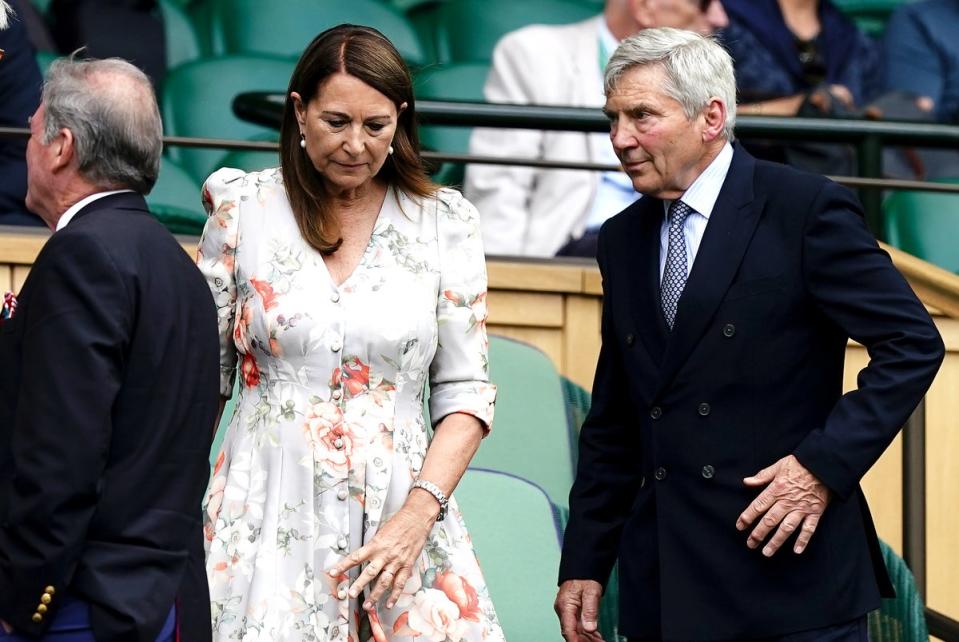 Michael Middleton (right) and Carole Middleton, parents of the Duchess of Cambridge (Aaron Chown/PA) (PA Wire)