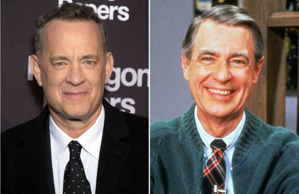 Tom Hanks and Fred Rogers | Stephane Cardinale/Corbis/Getty; Fotos International/Courtesy of Getty