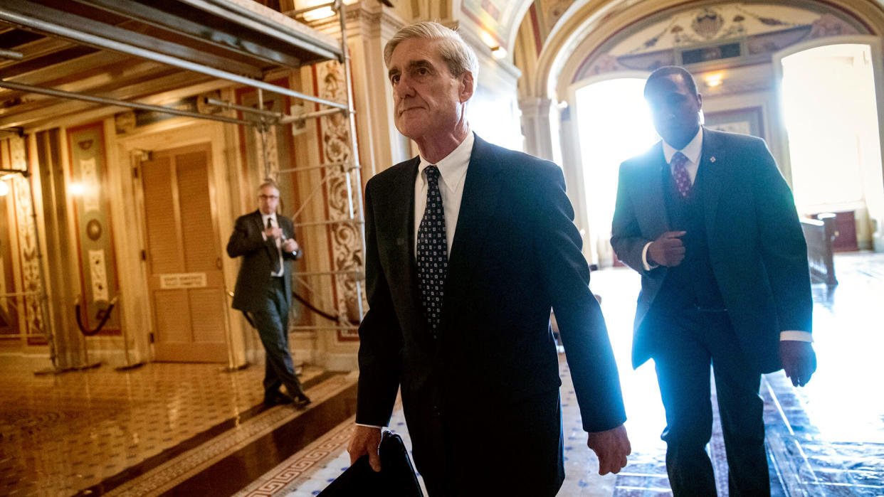 Mandatory Credit: Photo by AP/REX/Shutterstock (8874976b)Special Counsel Robert Mueller departs after a closed-door meeting with members of the Senate Judiciary Committee about Russian meddling in the election and possible connection to the Trump campaign, at the Capitol in WashingtonCongress Russia Probe, Washington, USA - 21 Jun 2017.