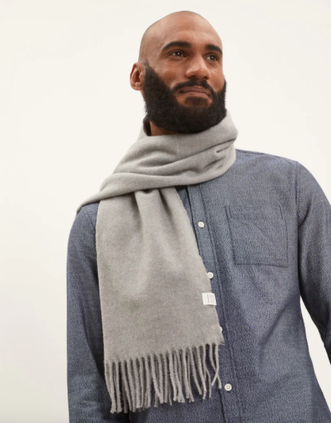 Frank and Oak Recycled polyester scarf in Vintage Grey