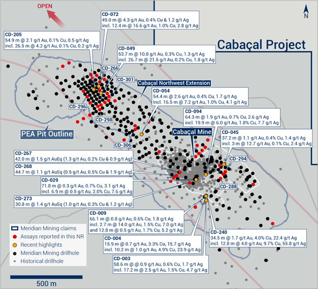 Figure 3: Plan view of Cabaçal deposit.