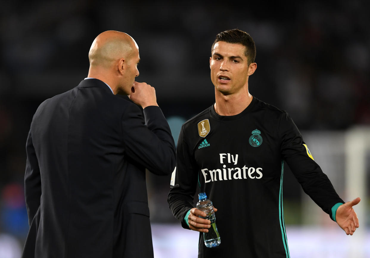 Cristiano Ronaldo and Real Madrid boss Zinedine Zidane.