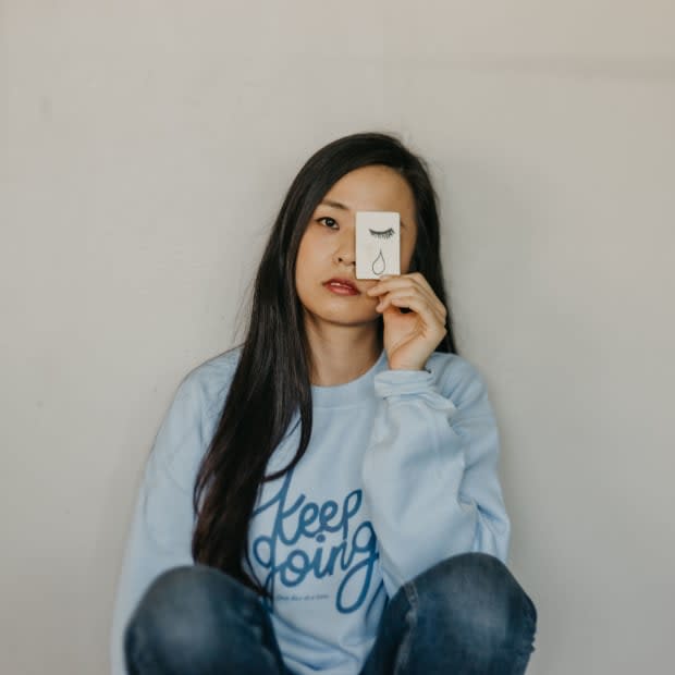 <em>Self-Care Is for Everyone's </em><a href="https://selfcareisforeveryone.com/products/keep-going-supporting-the-american-foundation-for-suicide-prevention-sweatshirt" rel="nofollow noopener" target="_blank" data-ylk="slk:"Keep Going" sweatshirt;elm:context_link;itc:0;sec:content-canvas" class="link "><em>"</em>Keep Going" sweatshirt</a>, supporting the American Foundation for Suicide Prevention<em>. </em>