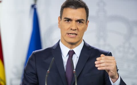 Pedro Sánchez vowed to remove the dictator's remains from the opulent Valley of the Fallen after he become prime minister last year - Credit: &nbsp;Angel Navarrete/&nbsp;Bloomberg