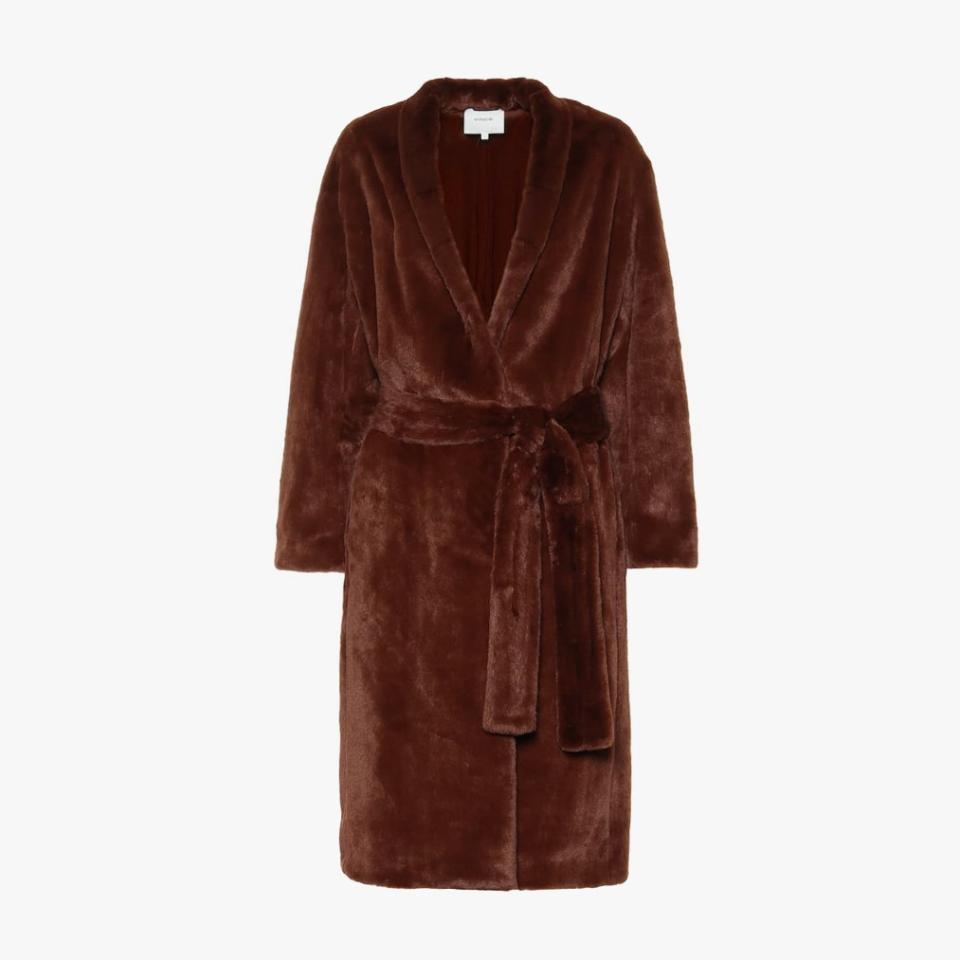 Vince belted faux-fur coat