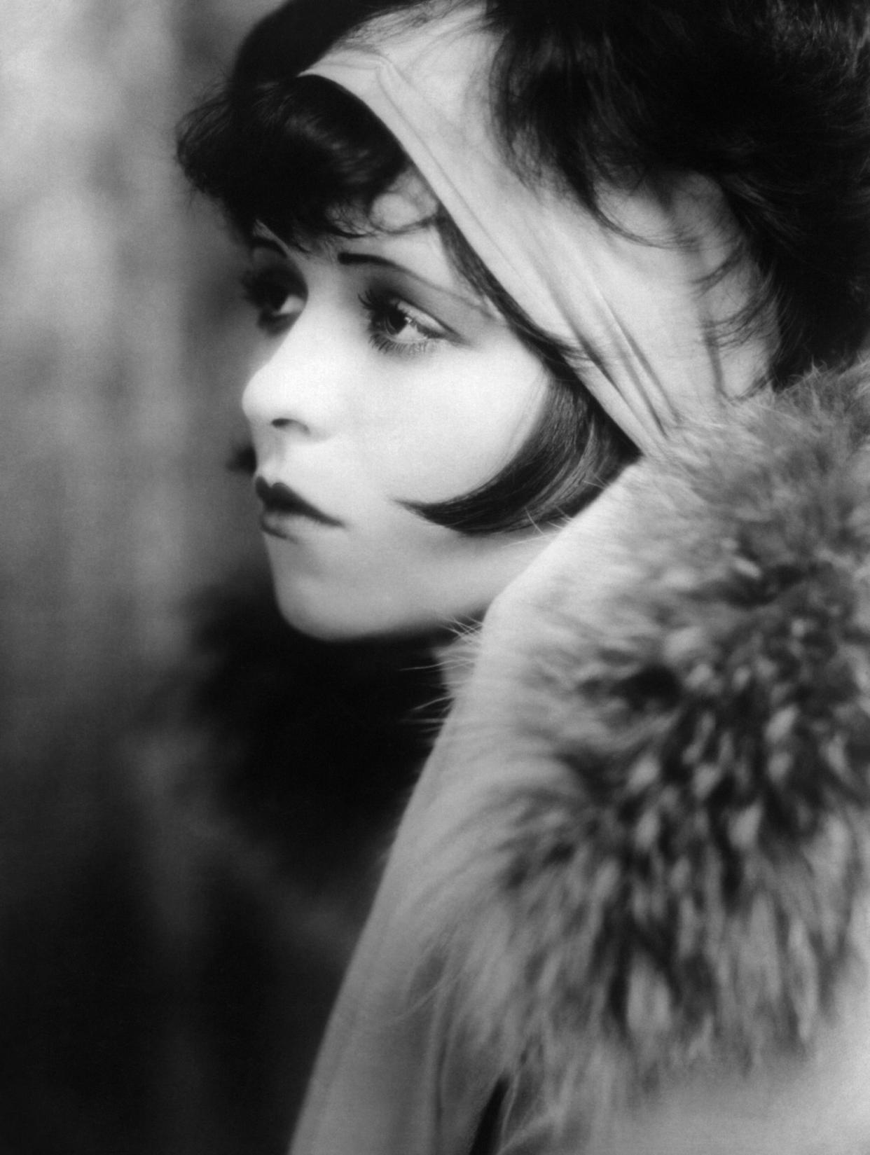 Clara Bow photographed in 1926 at the height of her fame as a silent film star.