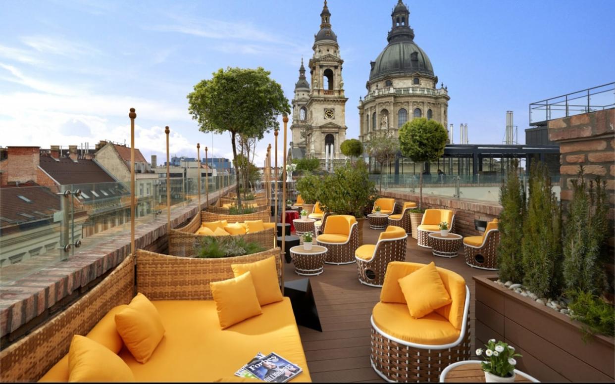 The rooftop bar at Aria Hotel is one of the coolest places in Budapest for a cocktail