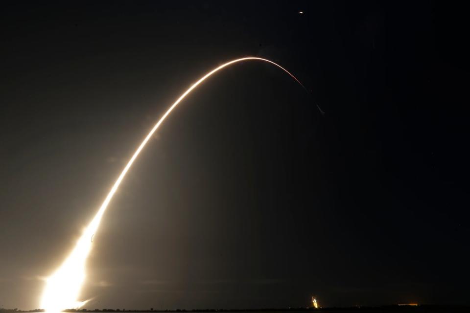 A SpaceX Falcon 9 rocket launches from Cape Canaveral Space Force Station, Florida, in 2022 (AP)