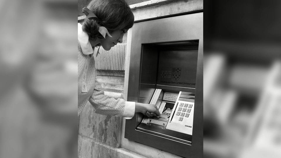 The first automatic teller machine was installed in London in 1967, with John Shepherd-Barron being credited with inventing the machine