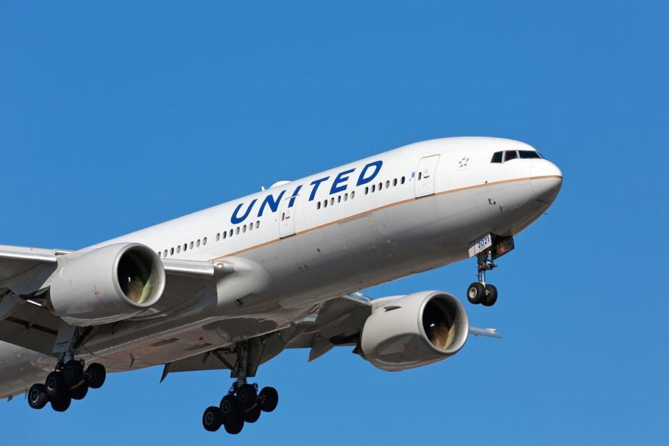 A United Airlines flight from Canada to Texas descended into chaos on Friday after 30 passengers who had been on a cruise ship fell ill (Getty)