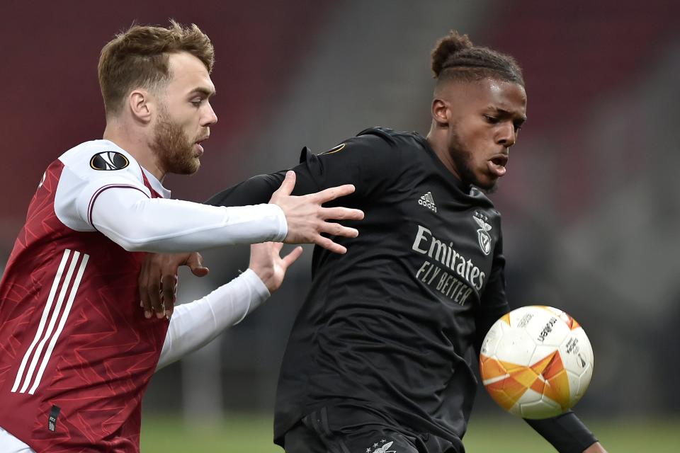 Nuno Tavares played against Arsenal for Benfica in the Europa League last season (Getty Images)