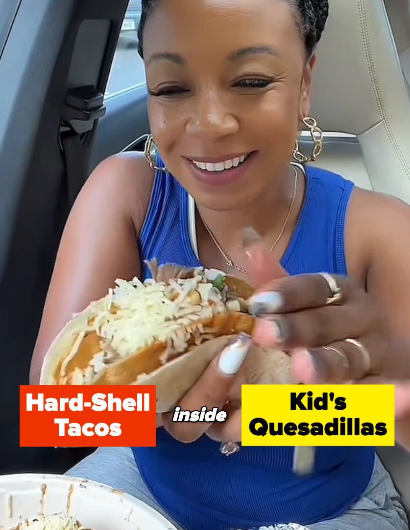 Hard-shell tacos inside kids quesadillas